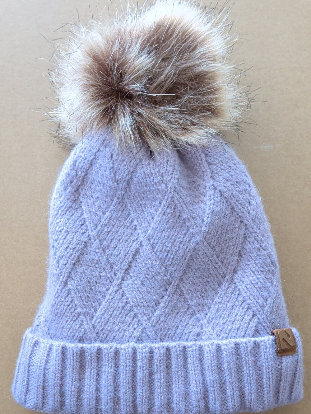 Kids Lavender Knit Pom Toque/Beanie